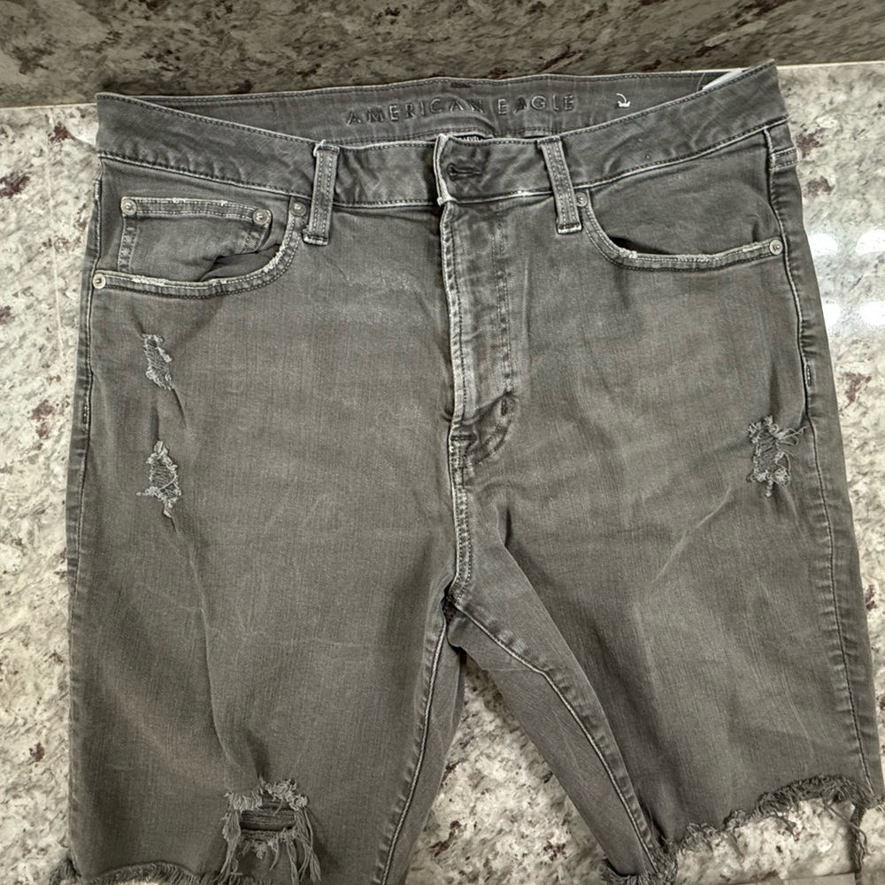 American Eagle Ne(x)t Level Airflex Distressed Denim Shorts